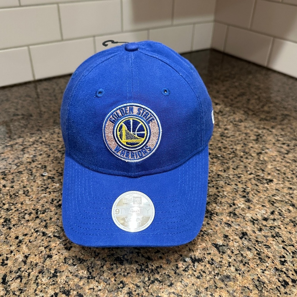 Golden State Warriors New Era 9TWENTY Women's Adjustable Blue Sparkle Hat